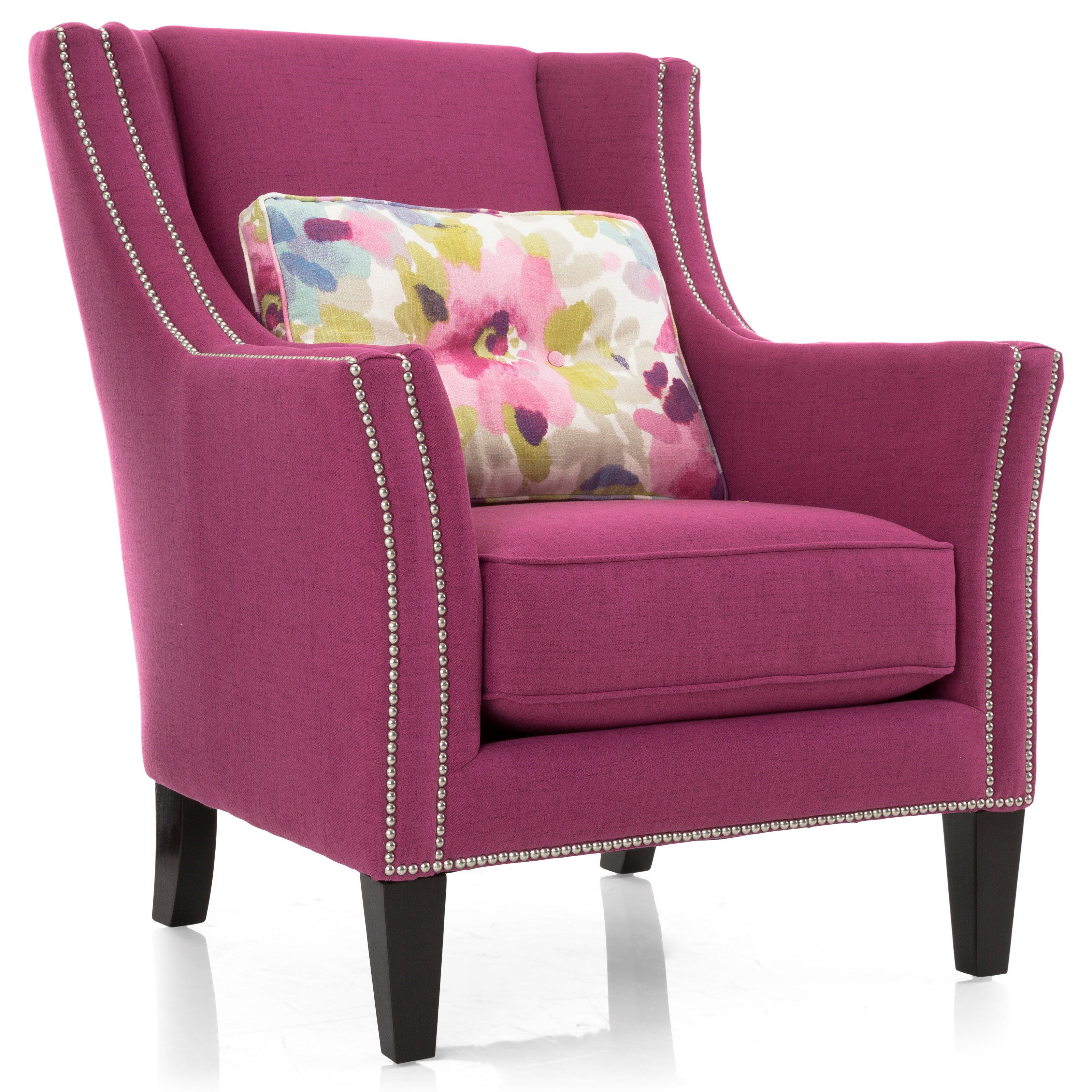 Decor-Rest Upholstered Accents Chair with Track Arms and Nailhead Trim